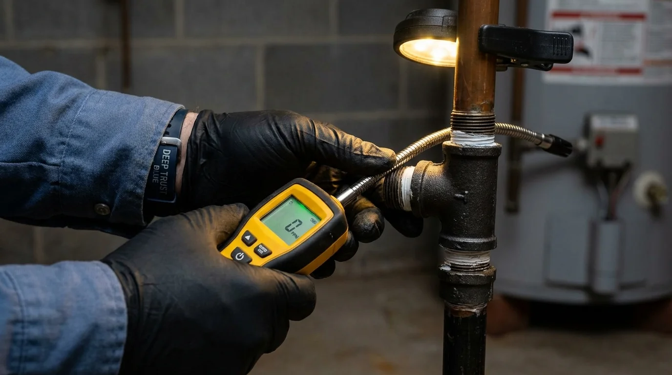Gas leak detection with electronic sniffer by Johns Plumbing LLC in Salinas