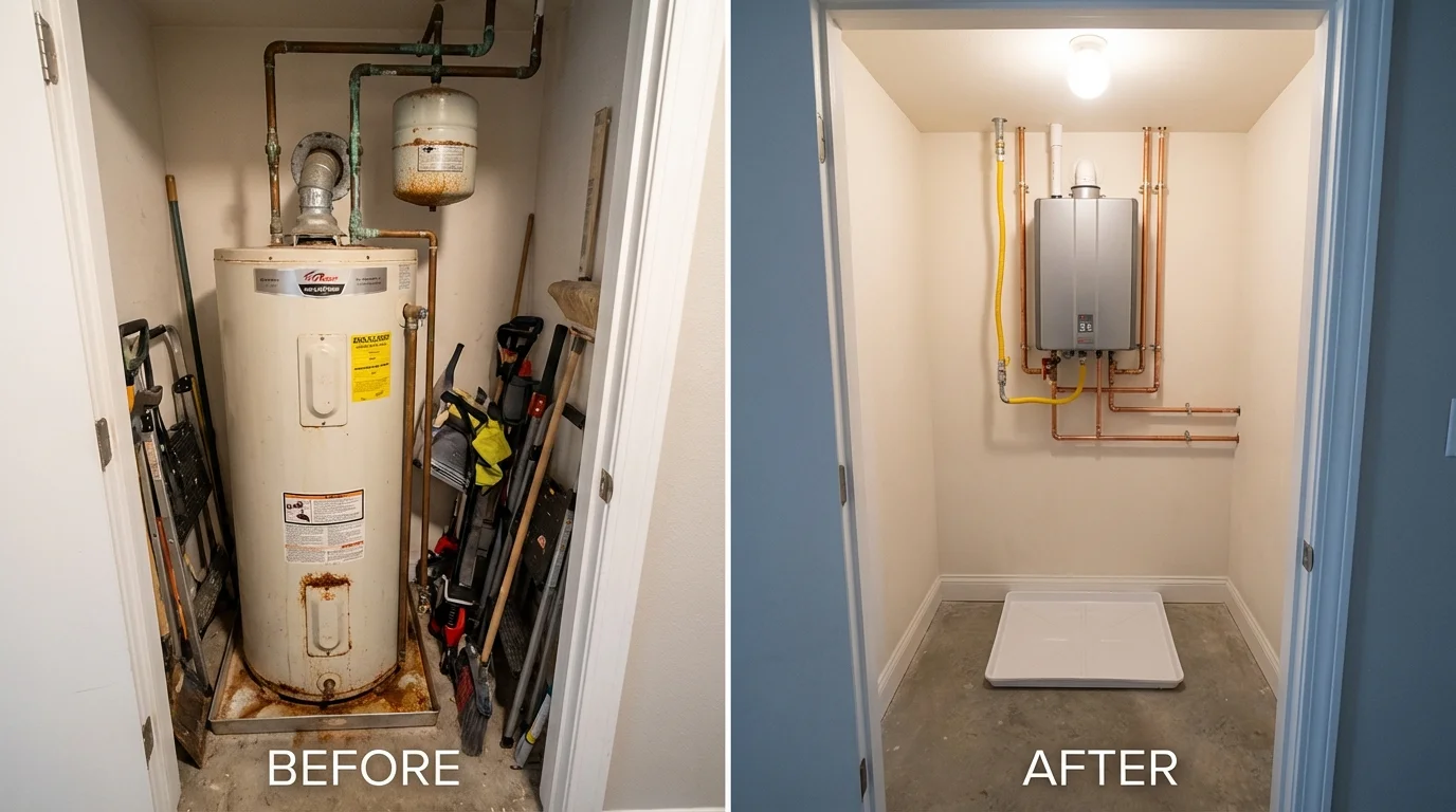 Tank water heater versus wall-mounted tankless unit comparison for Salinas, PR homeowners