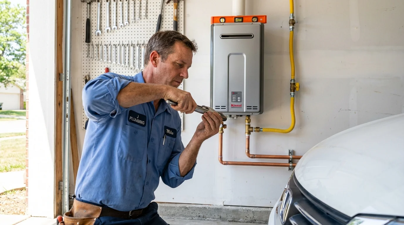 Tankless water heater installation by a Johns Plumbing LLC plumber in Salinas